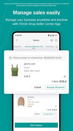 TikTok Shop Seller Center screenshot