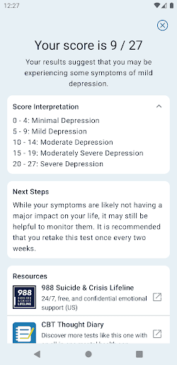 Depression Test screenshot
